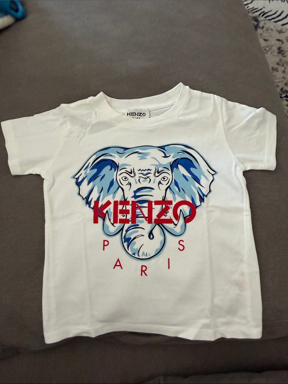 KENZO Kids White Graphic Elephant Tee size 3